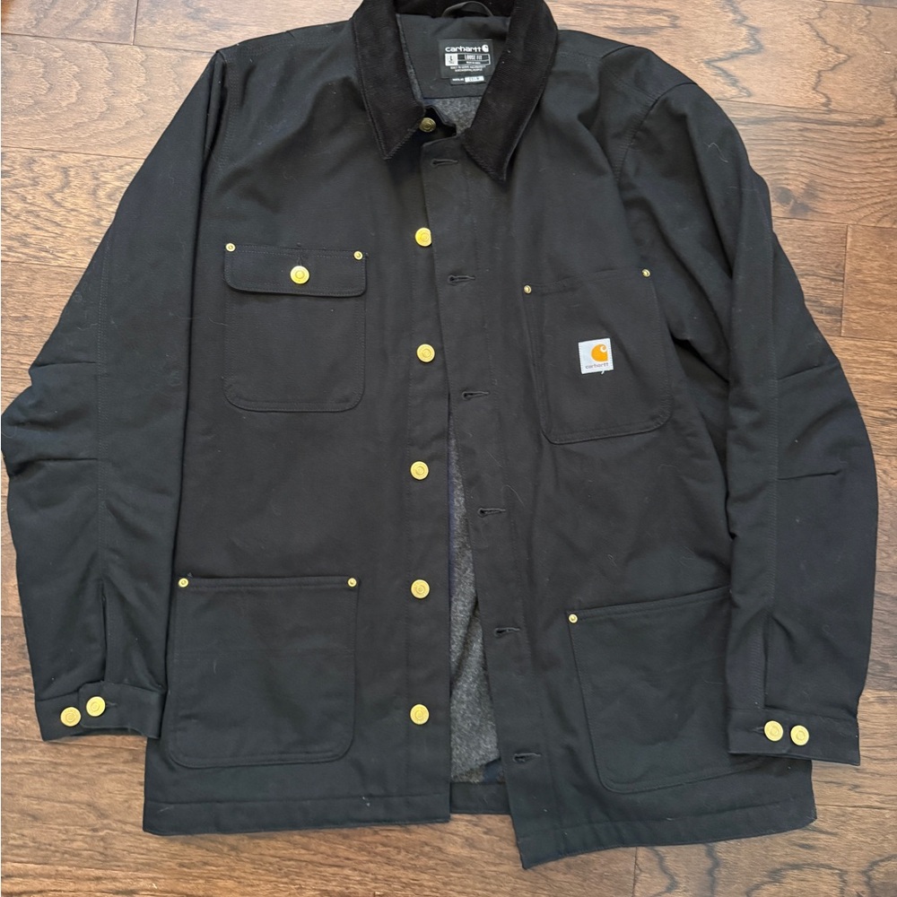 Carhartt Men's Black Field Jacket with Gold Accents